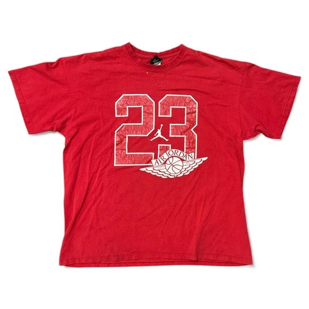 Air Jordan 23 Shirt 2XL Red Graphic Jumpman Wings Basketball Tee Nike Thrashed